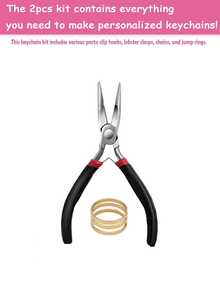 198pcs Lip Gloss Keychain Making Kit, DIY Craft Set Includes Pendant, Keychain Hook, Split Ring, Lobster Clasp, Chain And Tools, Jewelry Making Kit For Custom Keychains, Bags, Gifts - Keychain Set - View 12