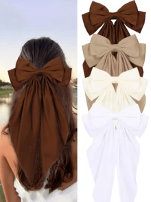 1/4 piezas Accesorio para el cabello de satén elegante y de moda en colores aleatorios, el regalo perfecto para amigos y familiares, reuniones familiares, fiestas de damas y fiestas de vuelta al colegio. Es elegante, lindo, fresco y refrescante, creando un ambiente invernal. Perfecto para looks de Navidad y otoño/invierno. Pinzas para el cabello, pasadores, hebillas para el cabello - Multicolor - Ver 14