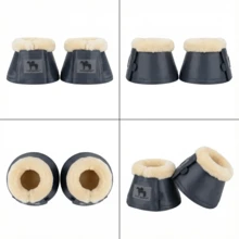 TGW RIDING XL, L, M, S Size Faux Wool Lined Horse Bell Boots, Equestrian Protection Boots For Competition, Training And Everyday Use To Prevent Hoof Rubbing And Impact - Multicolor - View 5