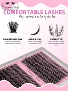 280pcs D-Curl Eyelash Extension Kit, DIY Eyelash Extension Set Includes Individual Lashes, Adhesive, Sealant, Remover And Tools For Home Use - Black - View 5