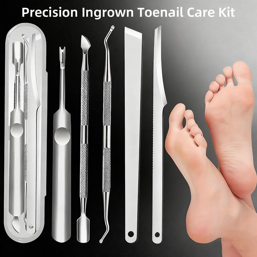 1 pezzo/5 pezzi Set di strumenti per pedicure in acciaio inossidabile - Comprende lima per piedi, rimuovi calli e raschietto per piedi, per rimuovere i calli e esfoliare la pelle, senza profumo, con custodia da viaggio portatile, adatto per anziani, uomini e donne - Multicolore - Visualizzare 1