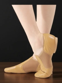 黑色和棕色男女通用皮鞋，绒面革衬里，防滑透气 EVA 鞋底，耐用，男女爵士舞鞋，高品质