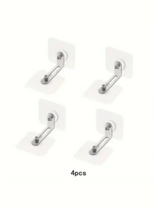 2/4/6个装透明免钻孔家具固定夹 | 免钻孔墙装式安全支架，适用于书架、梳妆台、橱柜 | 用螺丝固定，家具固定配件，安全配件，保护宠物和儿童，适用于卧室、厨房、客厅，紧固配件 - 彩色 - 查看 13