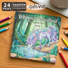 Magical Forest: Adult Coloring Book, 24 Pages Of Exquisite Designs, Cute, Relaxing, Christmas Gift, New Year Gift, Birthday Gift, Party Gift, Back To School Gift, Easter, Mother's Day Gift, Stationery, Size 7.9x7.9 Inches - Magical Forest - View 2