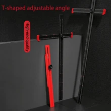 Multifunctional Combination Angle Ruler, T-Square, 2-In-1 Punch Positioning Ruler, Woodworking Tools, Full-Function Square Ruler - Multicolor - View 2