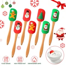 Christmas Silicone Spatula Set - Holiday Kitchen Tools With Handles, Suitable For Baking And Cooking, Food , Perfect For Cake Decorating And Mixing, Scraper, Kitchen Utensils - Multicolor - View 2