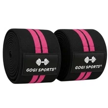 GOGI SPORTS Knee Wraps Premium Quality Knee Bandages Crossfit Gym - Pink - View 4