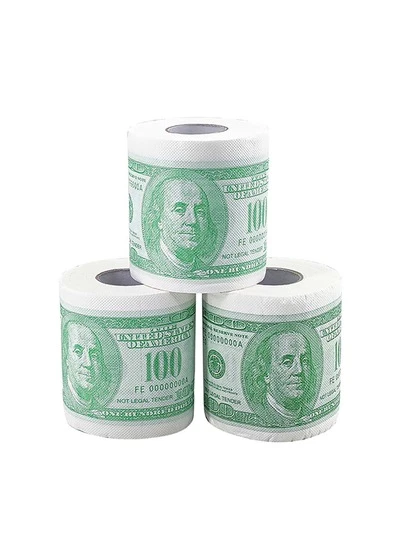 1 Roll Of 100 Dollar Bill Toilet Paper, Household Toilet Paper For Dollar Bill Printing, Novel Gifts, Household Cleaning Products, Party Supplies, Holiday Gifts