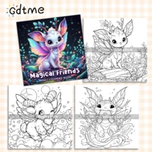 Amigos mágicos: Libro para colorear infantil, 24 páginas con diseños audaces y hermosos, soñadores y lindos, relajantes, regalo de Navidad, regalo de Año Nuevo, regalo de cumpleaños, regalo de fiesta, regalo de regreso a la escuela, Pascua, regalo del Día de la Madre, papelería, tamaño 7.9x7.9 pulgadas - Amigos mágicos - Ver 7