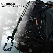 3件套多功能防丢钥匙链挂绳 - 带手链、水壶挂钩，适用于背包、水杯、雨伞，耐用编织绳，露营、徒步、骑行等户外装备