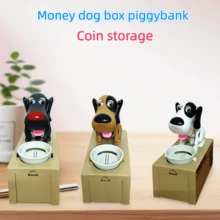 Eat Money Dog Piggy Bank, Electronic Cartoon Coin-Eating Dog, Money-Loving Puppy Figurine, Coin-Consuming Dog Savings Box, Birthday Party Gift, Stress Relief Decoration - Multicolor - View 2