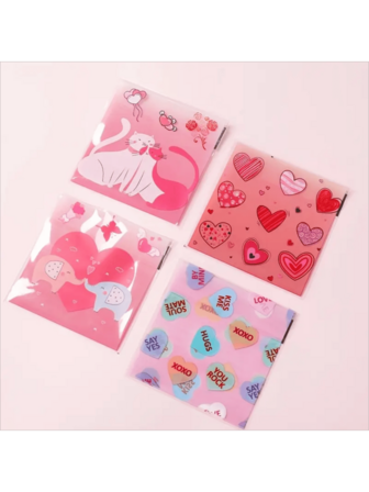 100/200/300pcs Cute Cartoon Self-Sealing Bags Suitable For Candy, Cookies And Snacks, Perfect For Holiday Gifts, Valentine's Day, Thanksgiving, Mother's Day