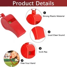 24pcs/Set Plastic Emergency Whistle With Lanyard, Suitable For Boating, Fishing, Camping, Hiking, Daily Training For Coaches, Referees, Officials, Multi-Color - Multicolor - View 7