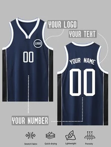 Unisex Basketball Tournament T-Shirt - Breathable & Quick-Dry For Spring/Summer, Customizable With Logo/Name/Number, Team Training Jersey - Royal Blue - View 2