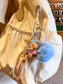 Butter Bear “Shining Superstar” Series Keychain – Adorable Angel Bear Figure with Blue Fluffy Pom-Pom, Soft Plush + Durable PVC Design for Bags/Backpacks/Keys, Kawaii Daily Accessory for Teens & Girls, Cute Collectible Charm for School, Travel, Work & Griship-Giadm/Fas) - 耀眼大明星系列 - 查看 9