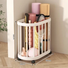 1pc Laundry Basket Household Dirty Clothes Storage Bin, Waterproof Bathroom Hamper With Large Capacity And Wheels - White - View 9