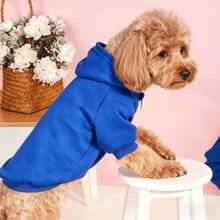 1pc Pet Clothing, Dog And Cat Clothing, Autumn And Winter Warm Hoodie, Comfortable And Soft Small And Medium-Sized Dog Hoodie, Solid Color Light Plate Hoodie