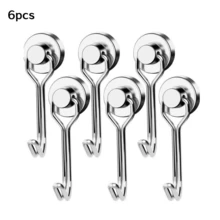 5pcs Magnetic Hooks, Strong Magnet Hooks, No Drilling Hooks, Suitable For Bathroom, Kitchen, Towel, Office, Refrigerator Or Metal Furniture - Silver - View 17