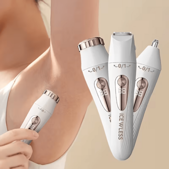 A Multifunctional Shaver, A Three In One Shaver For Women, USB Charging, Intelligent LCD Display, Home Underarm Hair Removal Device, Women's Home Eyebrow Trimmer, Nose Hair Remover