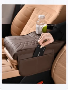 新款时尚多功能汽车扶手箱垫，增高垫，高端汽车中央扶手纸巾盒，杯架，储物盒 - 彩色 - 查看 3