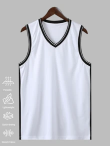 Camisetas de baloncesto personalizadas - Transpirables, amigables con la piel, de secado rápido, diseño unisex para primavera/verano, personalizables con patrones/logotipos/nombres/números - Blanco - Ver 3