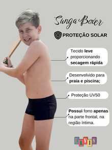 Children's Swim Trunks For Boys UV Protection Quick Drying Sizes 4 To 16 Lavin Basic - Black - View 2