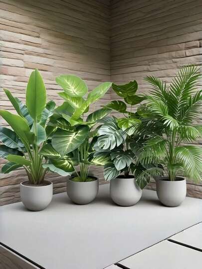 Artificial Green Palm Tree Decoration, Modern Wedding Garden Ornament; Maintenance-Free Evergreen Money Tree, Artificial Plants Suitable For All Seasons; Realistic Leaves, Interior Designers And Event Planners.