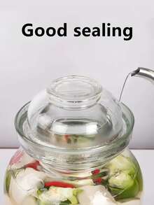 2500ml Glass Fermentation Jar With Water Seal - Handmade Charm For Kimchi, Pickles, Sauerkraut - Glass Pickle Jar, Canning Jar, Fermentation Kit