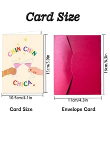 Un conjunto de tarjetas de cumpleaños lindas y divertidas, tarjetas de cumpleaños de cóctel - Chin Chin Chica, 4.1*5.9 pulgadas, con sobres, adecuadas para regalar a familiares, amigos, hermanas, mejores amigas, primas, colegas o cualquier persona para una tarjeta de cumpleaños divertida. - Estilo 1 - Ver 2