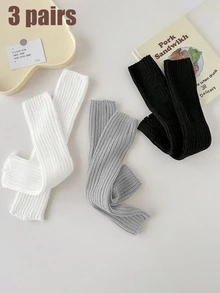 1/3/5/10/20/30 Pairs Of Women's Leg Warmer, White Knitted Warm Calf Socks, Suitable For Autumn And Winter. Women's Slouch Socks, Warm, Prevent Air Leakage At The Cuffs, Chunky Knit Detail Soft Warm Keeping & Fashionable Layering Function Autumn And Winter, Warm And Comfortable,White Leg Warmers Leg Warmers - Multicolor - View 13