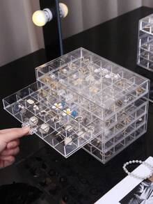 5-Layer 120-Compartment Jewelry Storage Boxes, Drawer-Style Rings, Earrings, Necklaces, Jewelry Sorting Boxes, Jewelry Storage Boxes, Jewelry Display Boxes, DIY Jewelry Storage Boxes, Transparent Jewelry Accessory Storage Boxes, Multi-Functional Storage Boxes - 透明色 - 查看 7