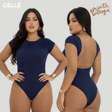 Women's Ballerina Bodysuit With Low Neckline And Open Back – Short Sleeves And Double Lining - trắng - Xem 6