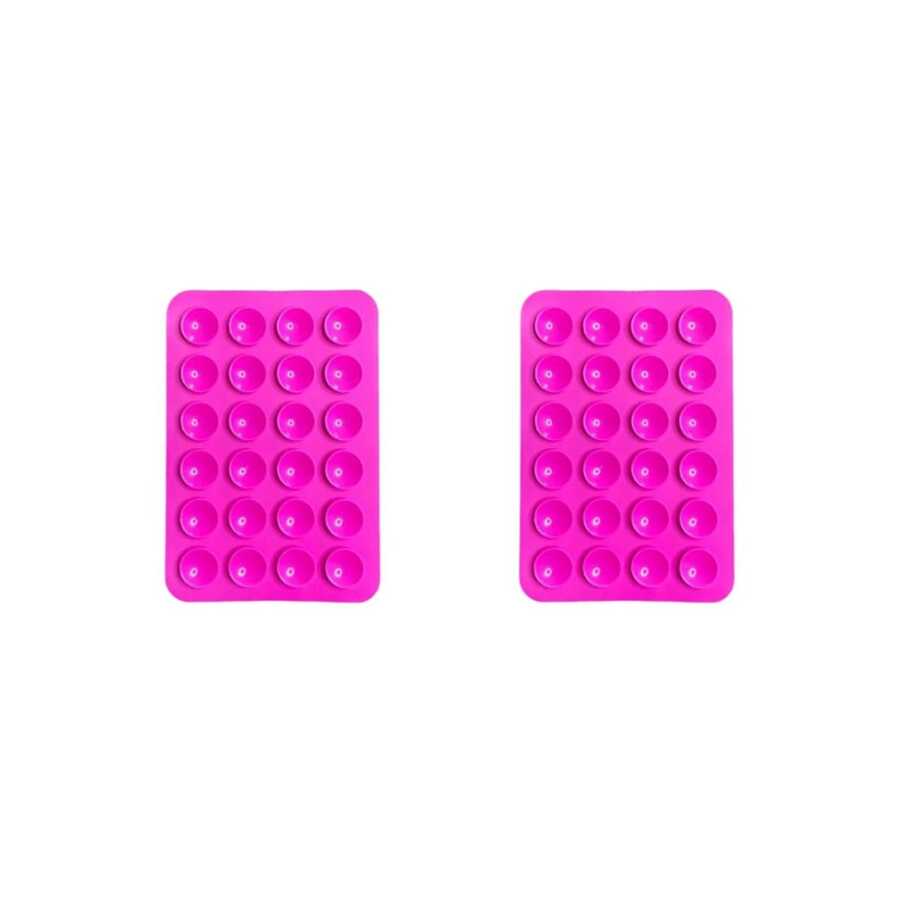 Silicone Suction Cup Holder For Cell Phones – Attaches To Mirrors And Smooth Surfaces - Rosa Escuro±2pçs - View 1