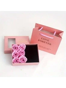 6pcs Rose Bouquet Dreamlike Gift Box Set (Butterfly Theme), With Covered Paper Jewelry Box In Red, Black, Pink, Suitable For Valentine's Day, New Year Jewelry Box - Multicolor - View 13