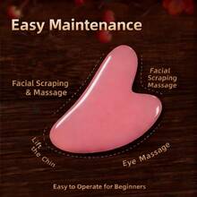 Facial Gua Sha Tool Resin Massager, Heart Triangular Shape Face Scraper, Beauty Massage Stick For Jawline Cheekbone, Lymphatic Drainage Skin Care Tool - 淺粉色 - 查看 5