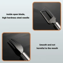 Watermelon Cutter 2-In-1 Stainless Steel Fruit Cutter 2025 New Upgrade Dual Head Watermelon Fork Slicer Tool Fruit Cutting Home Kitchen Gadgets 2Pcs, Buy More Get More Free - 銀色 - 查看 5