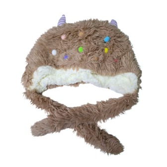 1 pieza bonete juvenil de monstruo con cuernos, diseño premium, cálido y cómodo, ideal para invierno, outfits urbanos y uso diario, talla +13 años