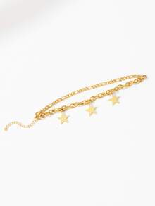 不锈钢女士手链，双层五角星女士手链。甜美田园风格，圆形链条搭配星星吊坠，双层链条设计，可用于装饰手腕，增添活力，适合春季郊游、朋友聚会等场合。 - 手鍊 - 查看 4