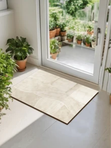 1 pieza Alfombra/Tapete de cocina absorbente de estilo minimalista y de moda con textura de líneas creativas, de aproximadamente 3 mm de grosor, lavable y adecuada para cocina, baño, entrada, lavandería, estudio, sala de estar, dormitorio, pasillo - Multicolor - Ver 6