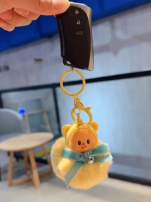 Butter Bear Yellow Pom-Pom Keychain – Kawaii Donut Bear Figure with Soft Yellow Fluffy Pom-Pom, Durable PVC & Plush Bag Charm/Key Accessory, Cute Decor for Bags/Keys, Suitable for Teens & Girls, Ideal Get 是 Birthdays, Holpris, forsiver, Valentine, Valentina &alpris, Valentina, Valentindays, Holprit, Valentins, 折扣Use on Backpacks, Handbags, Keys, School Bags & Travel Accessories, Cute Kawaii Collectible for Bear & Dessert Lovers - 黃色 - 查看 7