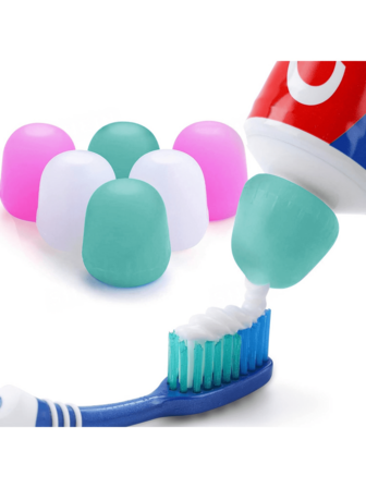 Automatic Toothpaste Cap Dispenser - No Mess Toothpaste Cap Dispenser For Adults And Kids Bathroom - Clutter-Free Toothpaste Cap - Bathroom Accessories - Easy To Use (Random Color)