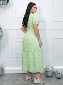 Women's Party Dress For Wedding, Bridesmaid, Guest, Full-Skirted, Flowy Summer Dress - 綠色 - 查看 2