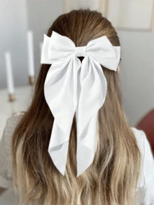 1/4 piezas Accesorio para el cabello de satén elegante y de moda en colores aleatorios, el regalo perfecto para amigos y familiares, reuniones familiares, fiestas de damas y fiestas de vuelta al colegio. Es elegante, lindo, fresco y refrescante, creando un ambiente invernal. Perfecto para looks de Navidad y otoño/invierno. Pinzas para el cabello, pasadores, hebillas para el cabello - Multicolor - Ver 8