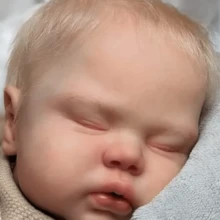 Hengluck 19 Inch Reborn Baby Doll Girl, Sleeping Newborn With Blonde Hair, Soft Cloth Body, Closed Eyes, Realistic Doll For Kids And Collectors - 彩色 - 查看 7