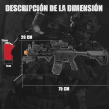 Juguetes Armas de Juguete y Accesorios (Balas De Agua Sin) Pistola de Hidrogel Lanzador de Hidrogel paraHombres y Niños Lanzador de Juguetes Blasters y Juegos de Espuma para Niños al Aire Libre Sin Bolas De gel Hidrogel - Negro - Ver 3