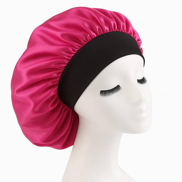 Touca de Cetim Premium com Faixa + Xuxinha Scrunchie Antifrizz Protege os Cabelos e Evita o Frizz