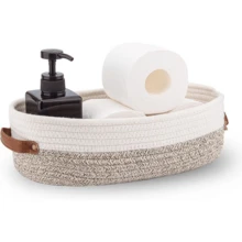 1pc Bathroom Organizer Basket, Decorative Basket For Toiletries, Tissue Paper Holder Basket With Handle, Home Decor Storage Basket, Compact Organizer Basket, Suitable For Bathroom Storage, Available In Multiple Colors - Multicolor - View 8