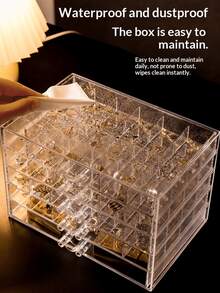 5-Layer 120-Compartment Jewelry Storage Boxes, Drawer-Style Rings, Earrings, Necklaces, Jewelry Sorting Boxes, Jewelry Storage Boxes, Jewelry Display Boxes, DIY Jewelry Storage Boxes, Transparent Jewelry Accessory Storage Boxes, Multi-Functional Storage Boxes - 透明色 - 查看 4