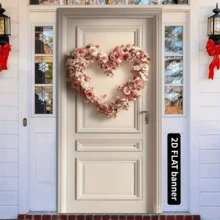 2d Flat Valentine's Day Door Frame Decoration Banner, Festival Door Hanging Background Sign, Photo Booth Accessories, Suitable For Indoor And Outdoor Celebration Activities