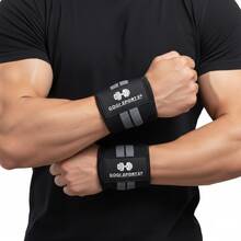 GOGI SPORTS Knee Pads + Wristbands Bandages Kit For Sports Training Support Protection - Dark Grey - View 11